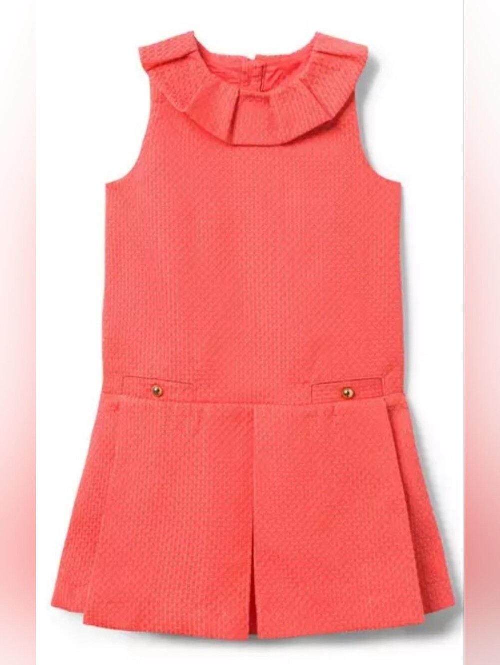Janie and Jack Coral Dropwaist Dress Girls Size 12 Cotton Lined Party